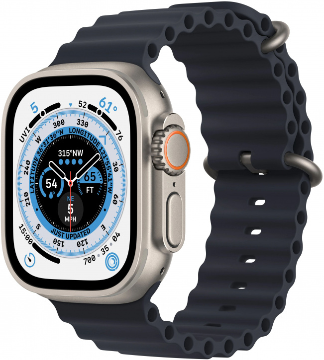 Apple Watch Ultra, 49mm, корпус из титана, спортивный ремешок цвета темная ночь